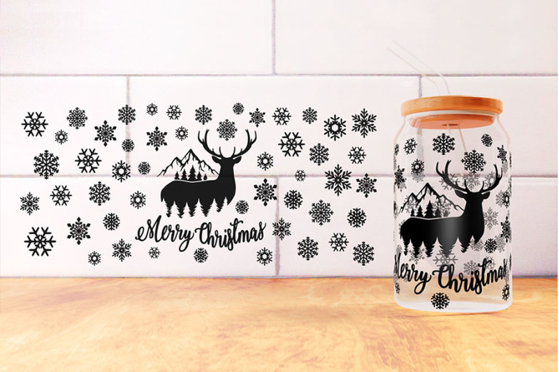 merry-christmas-deer-in-forest-16oz-glass-can-wrap-svg-png-dxf-winter