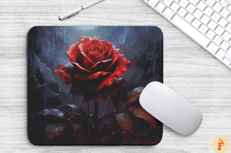 gothic-dark-rose-mouse-pad-design