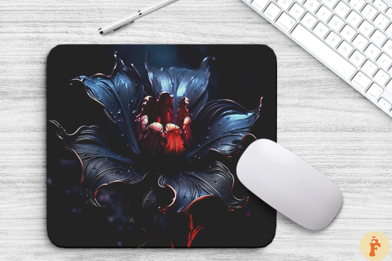 beautiful-gothic-flower-mouse-pad