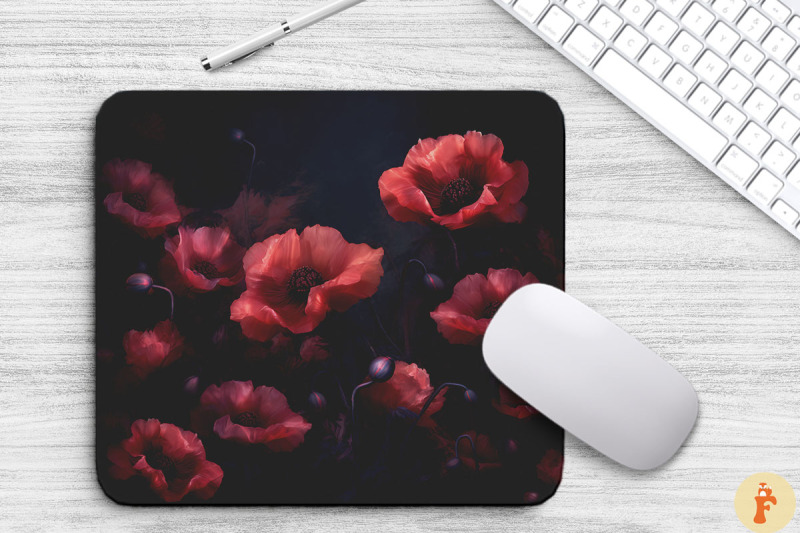 dark-romantic-poppy-flowers-mouse-pad