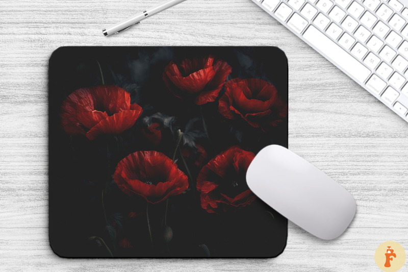 dark-romantic-poppy-flowers-mouse-pad