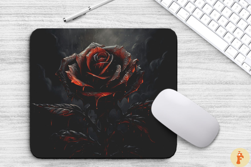 fantasy-evil-black-rose-mouse-pad