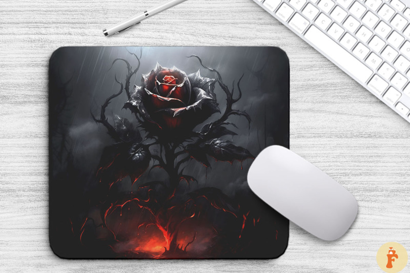 fantasy-evil-black-rose-mouse-pad