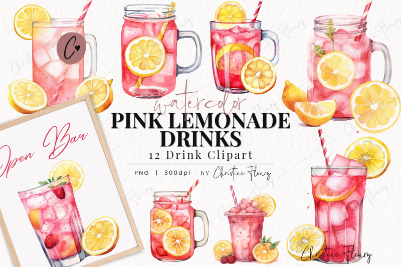 watercolor-pink-lemonade-drinks-clipart