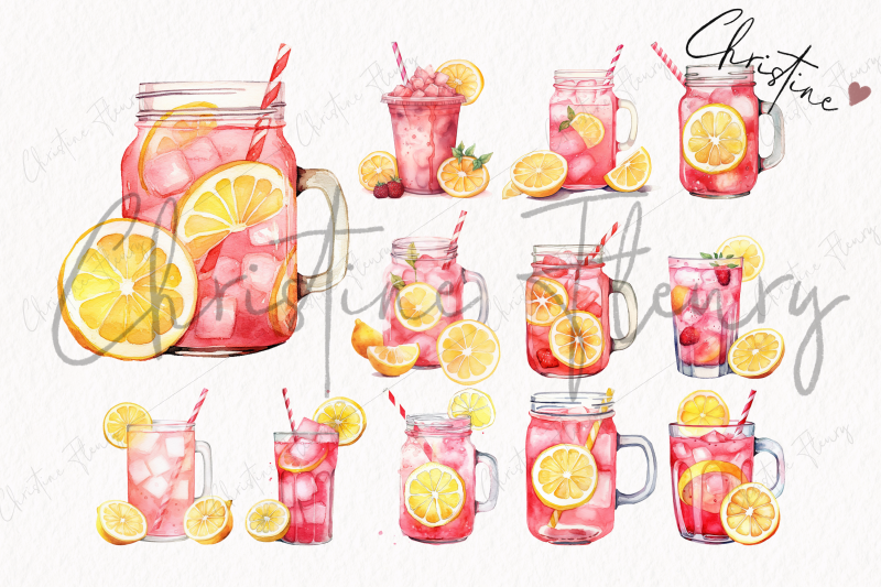 watercolor-pink-lemonade-drinks-clipart