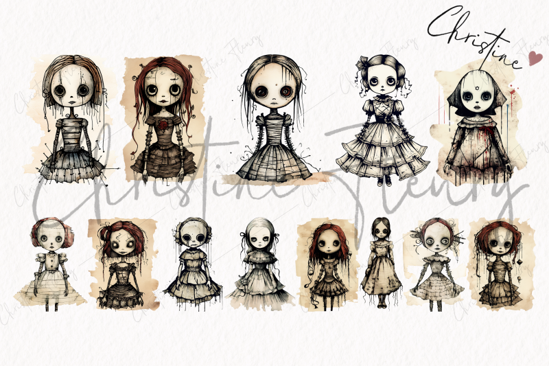 vintage-goth-doll-clipart