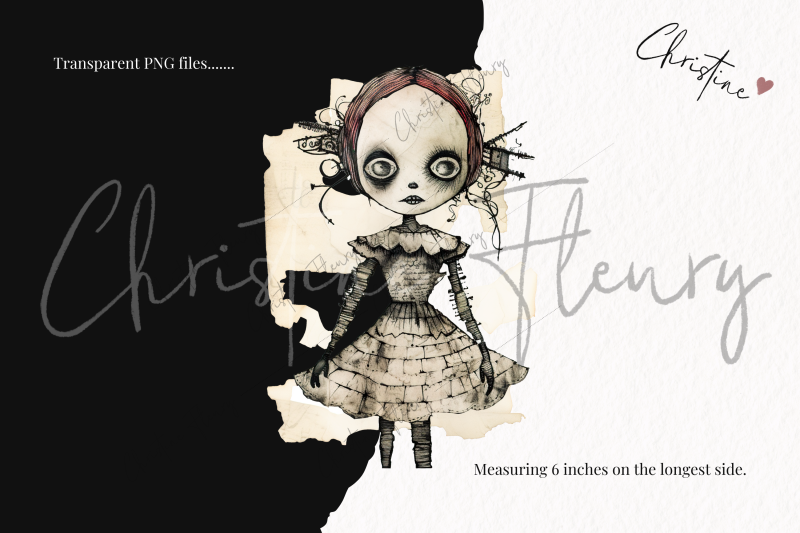 vintage-goth-doll-clipart