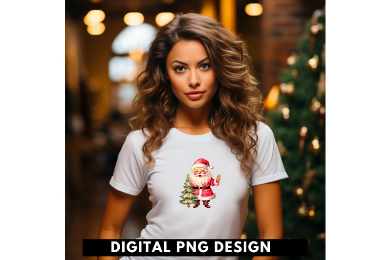 retro-santa-art-with-pine-tree-png-download-for-sublimation-graphics