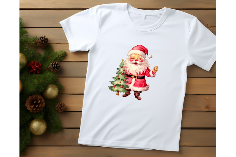 retro-santa-art-with-pine-tree-png-download-for-sublimation-graphics