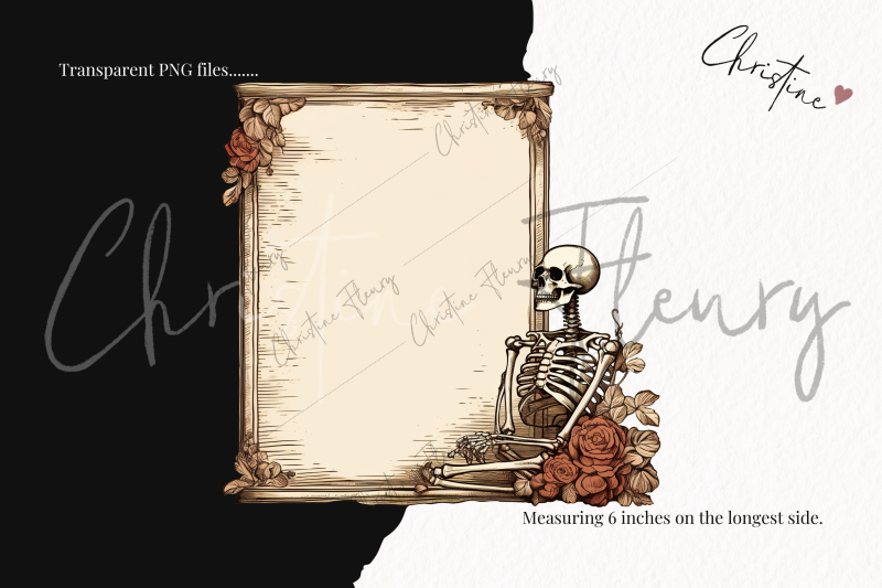 vintage-goth-skeleton-frame-clipart