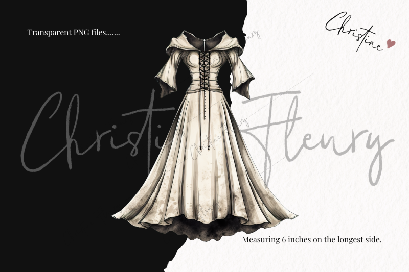 vintage-goth-dress-clipart