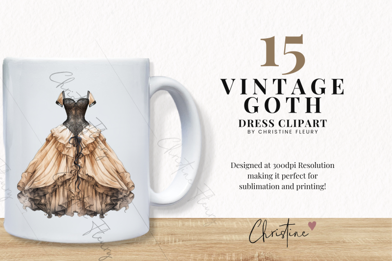 vintage-goth-dress-clipart