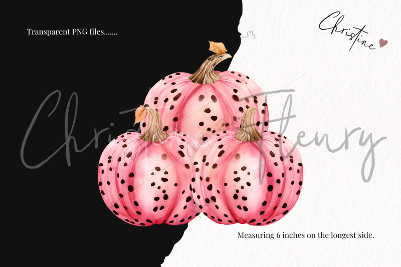 watercolor-pink-leopard-pumpkins-clipart