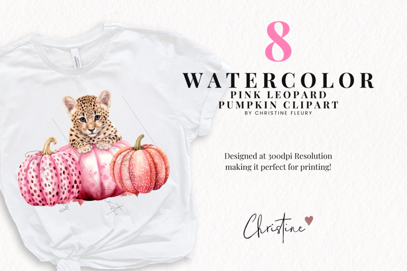 watercolor-pink-leopard-pumpkins-clipart