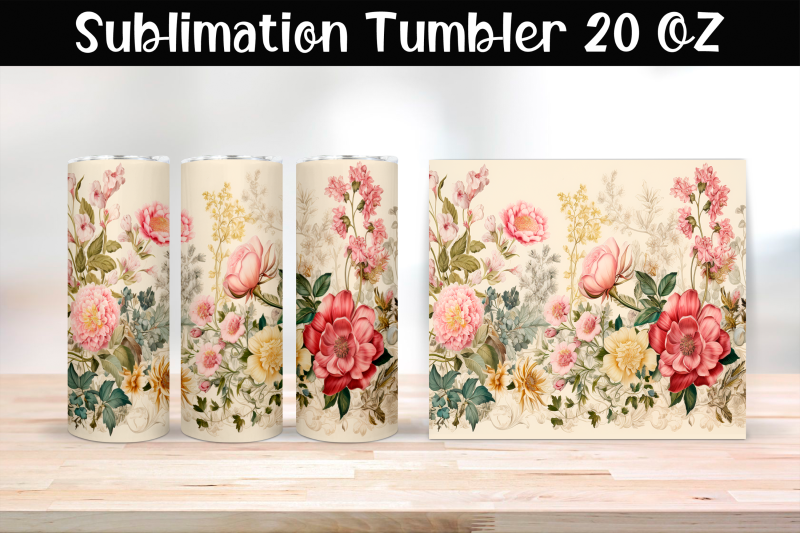 vintage-flowers-sublimation-tumbler-wrap-20-oz