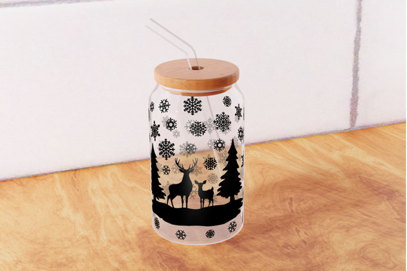 winter-scene-with-deers-svg-16oz-glass-can-wrap-16oz-glass-designs