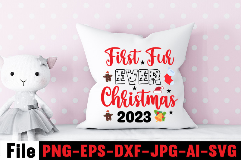 first-fur-ever-christmas-2023-svg-cut-file-funny-christmas-png-retro