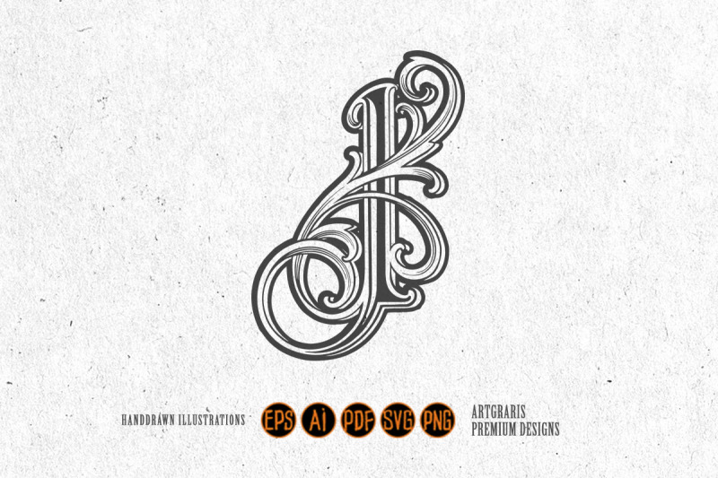 vintage-flourish-letter-i-monogram-elegant-logo-monochrome