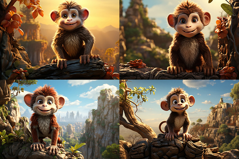 a-small-monkey-sitting-on-a-rock-in-the-woods