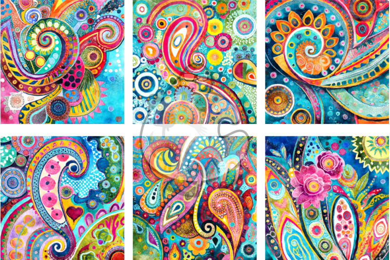 watercolor-bohemian-pattern-papers