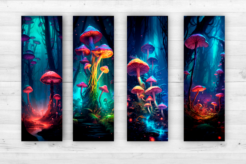 magic-mushrooms-bookmarks-printable-2x6-inch