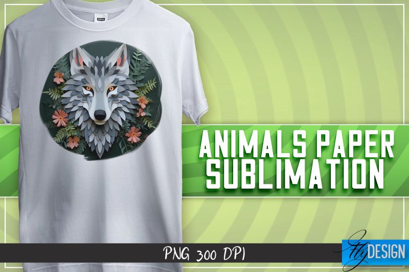 wolf-paper-sublimation-t-shirt-design