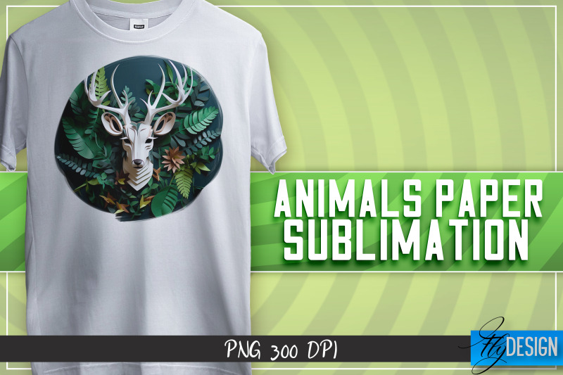 deer-paper-sublimation-t-shirt-design