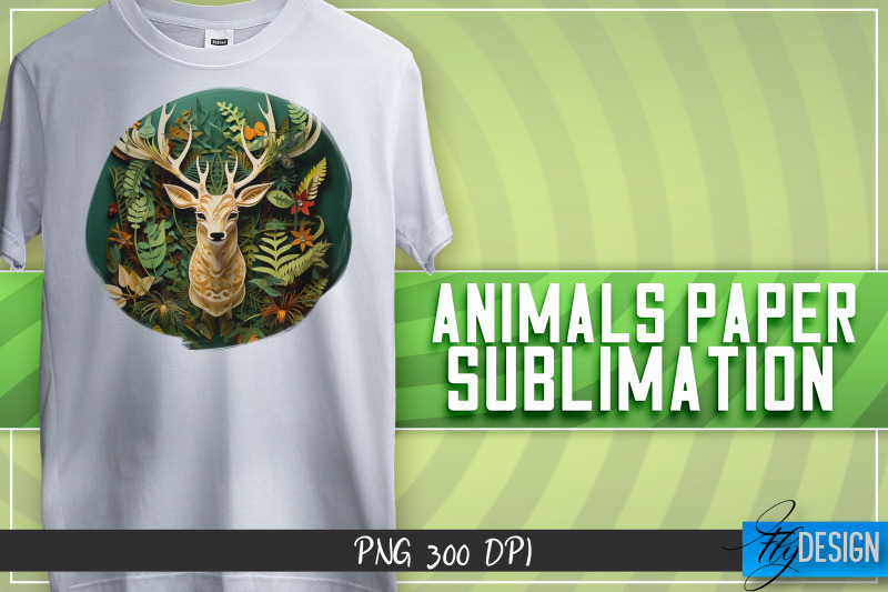 deer-paper-sublimation-t-shirt-design