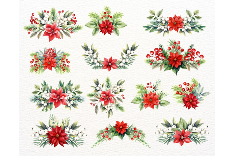 christmas-watercolor-poinsettia-flower