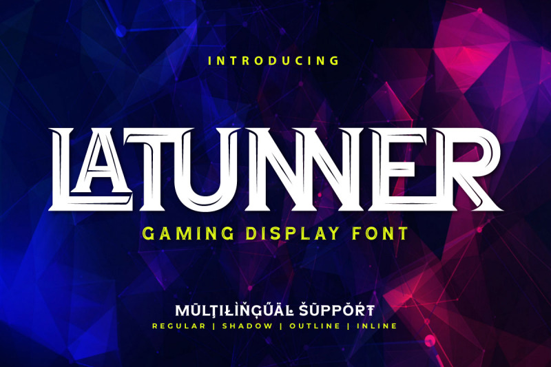 latunner-gaming-display-font