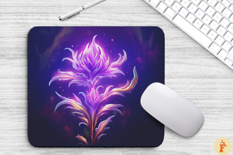 fantasy-alien-lavender-flower-mouse-pad