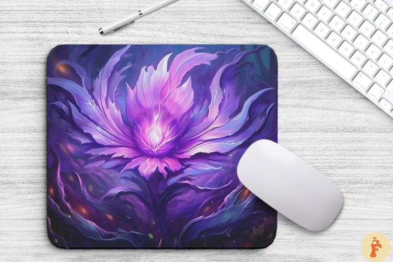 fantasy-alien-lavender-flower-mouse-pad