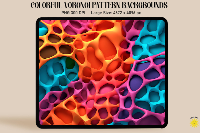 3d-neon-colored-voronoi-pattern