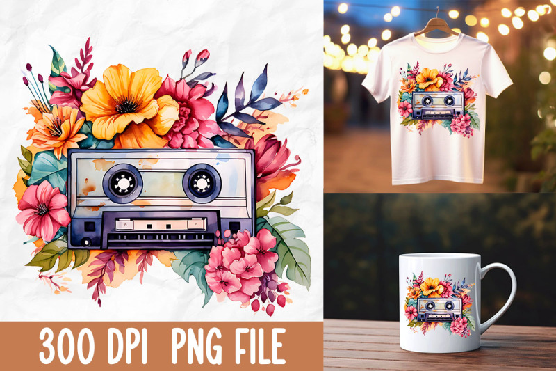 retro-80s-vintage-cassette-tape-flower