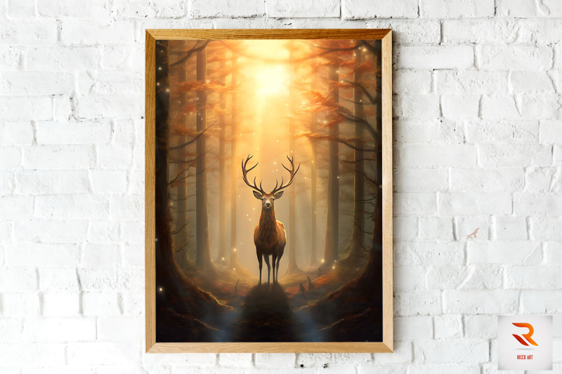 glowing-fantasy-mythical-deer-wall-art