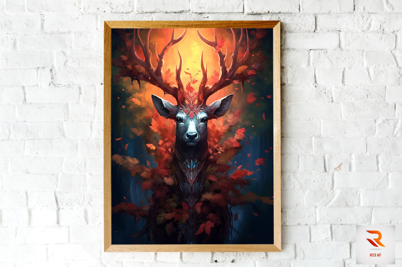 beautiful-mythical-fantasy-deer-wall-art