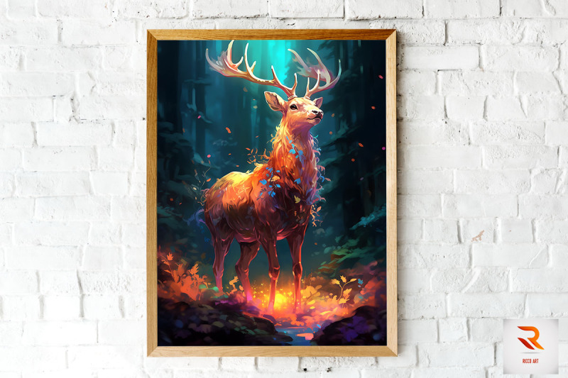 beautiful-mythical-fantasy-deer-wall-art