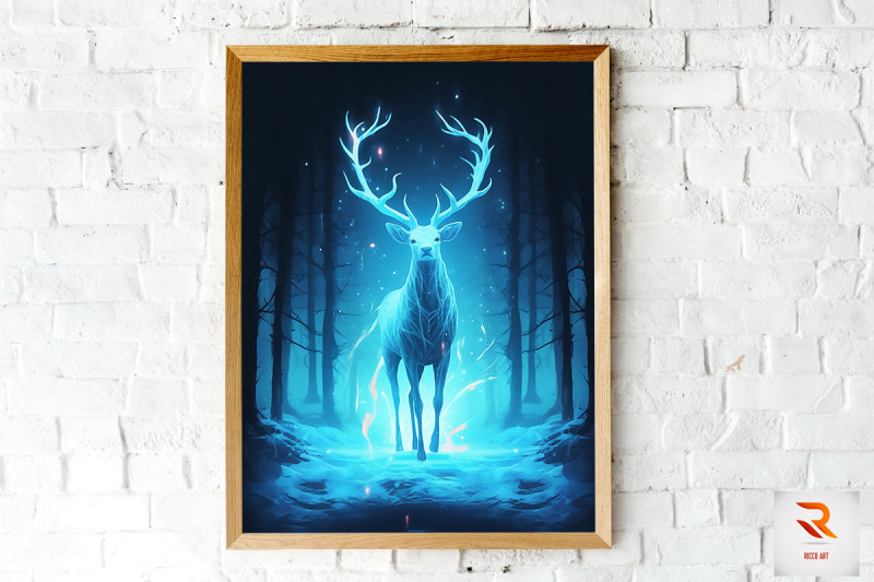 golden-magic-deer-fantasy-wall-art