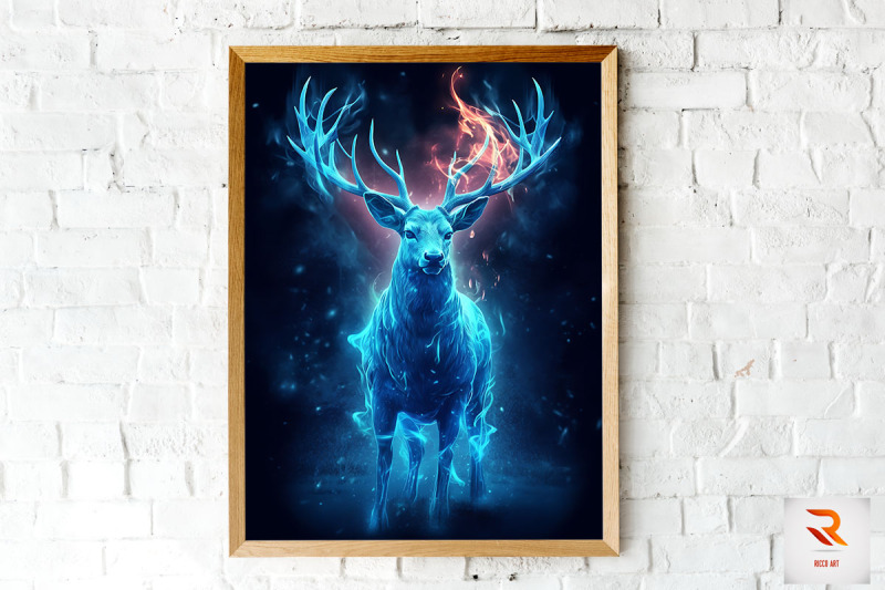 golden-magic-deer-fantasy-wall-art