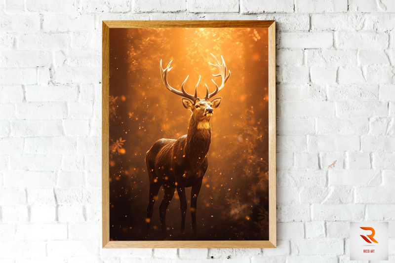 beautiful-radiating-deer-wall-art