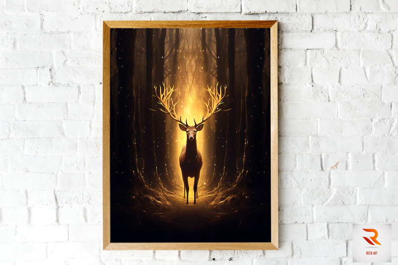 beautiful-radiating-deer-wall-art