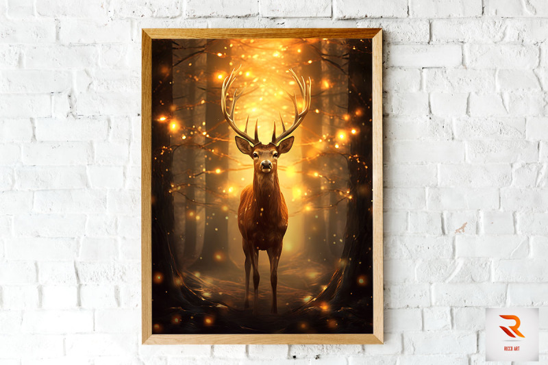 beautiful-radiating-deer-wall-art