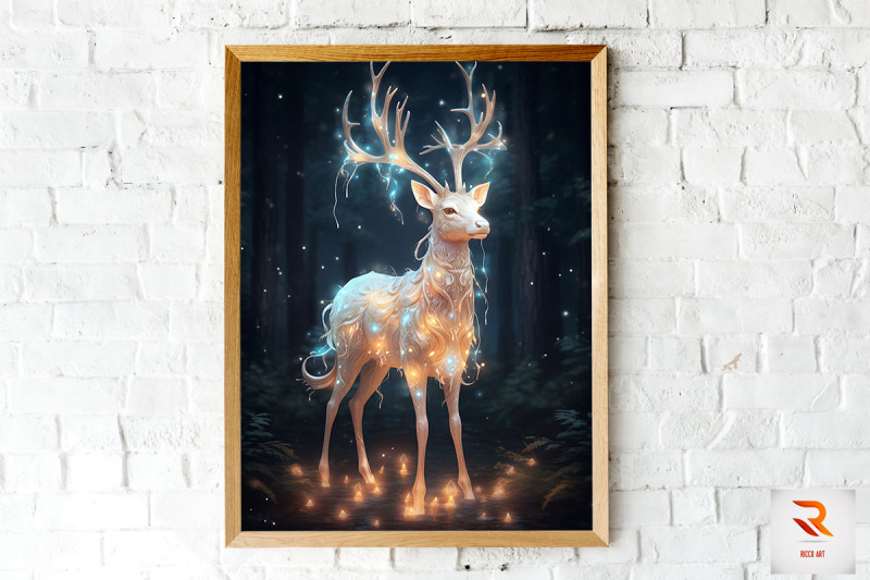 beautiful-radiating-deer-wall-art