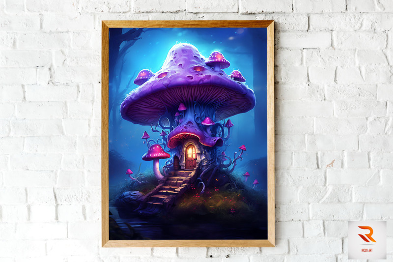 mushroom-house-in-the-forest-wall-art