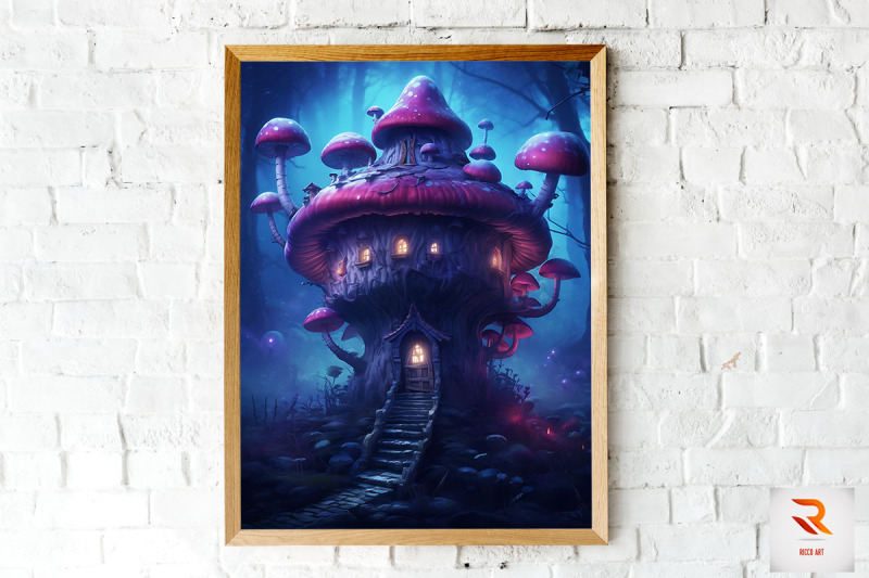 mushroom-house-in-the-forest-wall-art