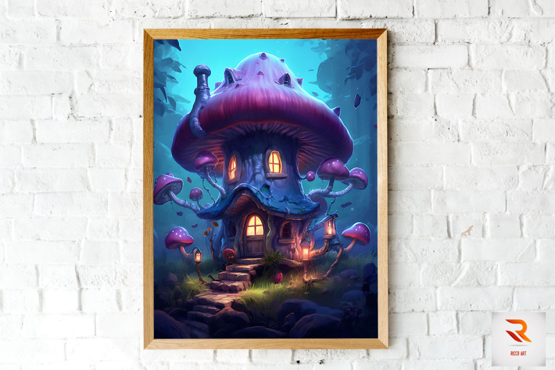 mushroom-house-in-the-forest-wall-art