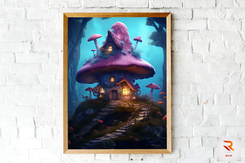 mushroom-house-in-the-forest-wall-art