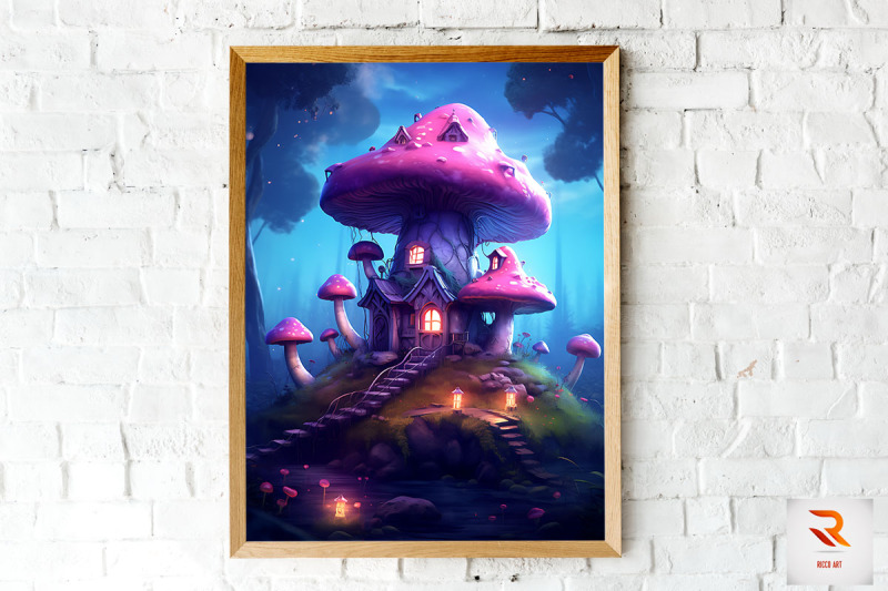 mushroom-house-in-the-forest-wall-art