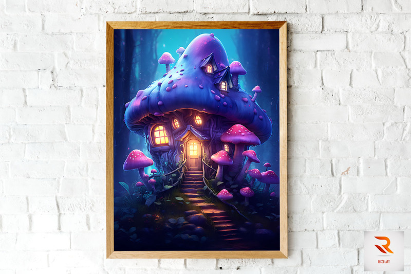 mushroom-house-in-the-forest-wall-art