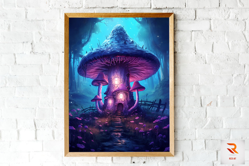 mushroom-house-in-the-forest-wall-art